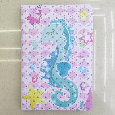 New Gold Powder Notebook Notepad A5 Colorful Cute Seahorse Underwater World Factory Direct Sales Sample Customization