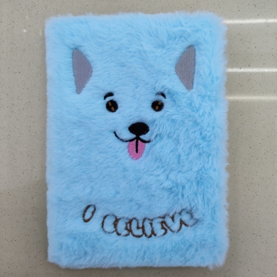 New Plush Book Furry Notebook Notepad A5 Cute Puppy Embroidery Mixed Color Factory Direct Sales Customized