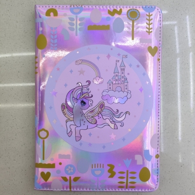 New Laser Notebook Notepad A5 Colorful Unicorn Rainbow Magic Factory Direct Sales Graphic Customization