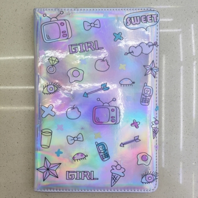 New Laser Notebook Notepad A5 Ice Cream Bow Cute Student Factory Direct Sales Graphic Customization