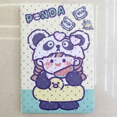 New Gold Powder Notebook Notepad A5 Cute Girl Panda Student Cross-Border Foreign Trade Factory Direct Sales