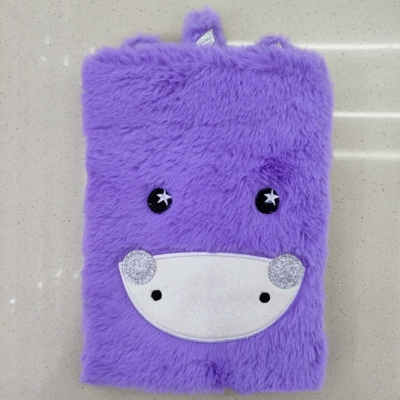 Hot Selling Plush Book Furry Notebook Notepad A5 Cute Hippo Ears Cute Embroidery Factory Direct Sales