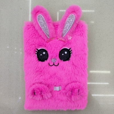 New Plush Book Furry Notebook Notepad Embroidery A5 Cute Rabbit Multi-Color Gift Factory Direct Sales