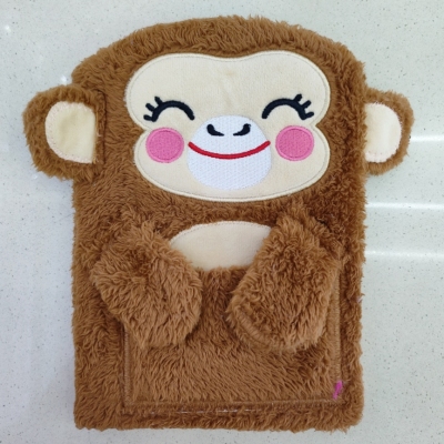 New Plush Book Furry Notebook Notepad A5 Cute Little Monkey Embroidery Mixed Color Student Factory Direct Sales