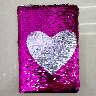 Hot Sale Sequin Book Scale Notebook Notepad Creative Heart Cute Student Cross-Border Foreign Trade Factory Direct Sales
