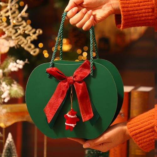 新款圣诞苹果包装盒手提平安夜苹果礼盒空盒创意节日平安果盒子