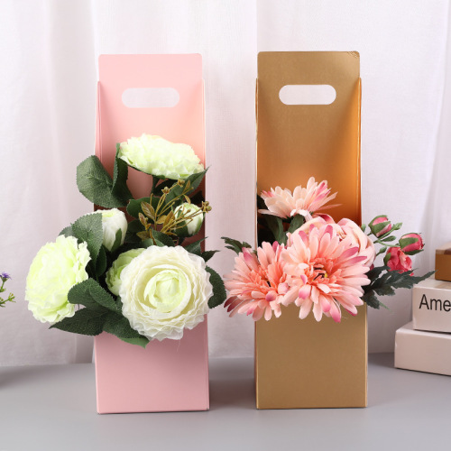 花盒简约花盒包装鲜花盒手提花盒创意简约风礼盒玫瑰鲜花定制批发