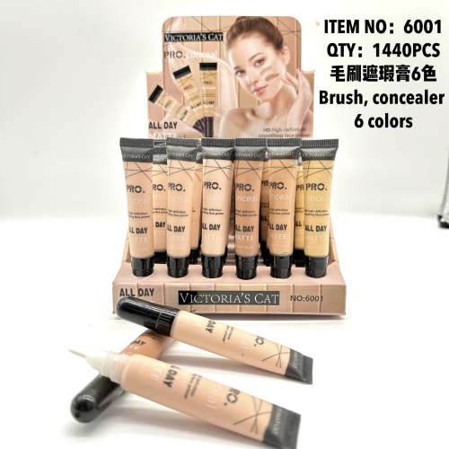 brush concealer 6-color matte pore-free natural oil-free concealer cross-border e-commerce wholesale