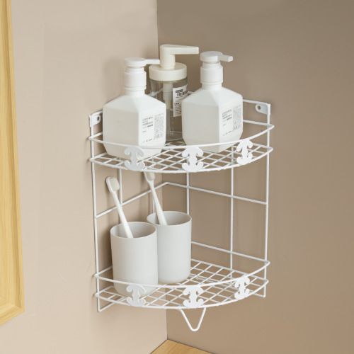 浴室卫生间置物架子免打孔厕所洗手洗漱台墙上三角收纳架厨房壁挂