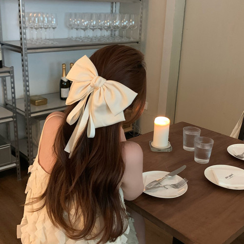 summer big bow ribbon hairpin women‘s high-grade back head head clip spring clip hairpin clip hair accessories 17cm