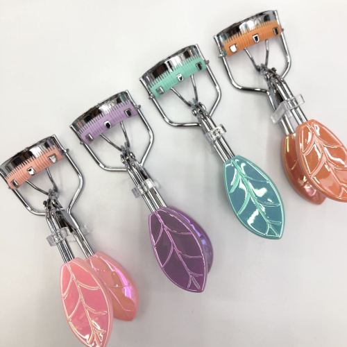 factory wholesale new portable curling natural long lasting stainless steel magic color leaf handle with comb eyelash curler