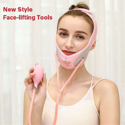 Face-Thinning Mask Small V Face Lifting Shaping Masseter Muscle Tightening French Pattern Double Chin Bandage Inflatable Mask Air Pressure Belt