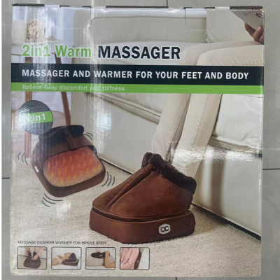2-in-1 Heated Massage Boots Heating Massage Shoes Foot Warmer 2 in 1 Warm Foot Massager
