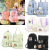 2023 Summer New Backpack Zip Canvas Contrast Color Casual Bag Schoolbag Popular Bag Set