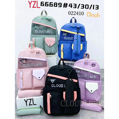 Student Backpack Middle School and College Schoolbag Large Capacity Schoolbag Fresh Girl Backpack Set of School Bag