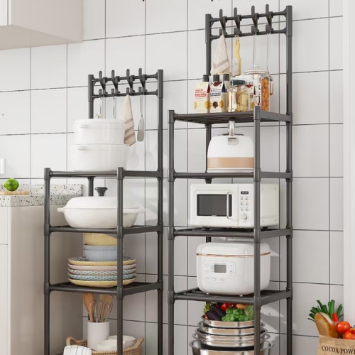 new multi-functional kitchen floor multi-layer storage rack household microwave oven bathroom storage rack kitchen sundries rack