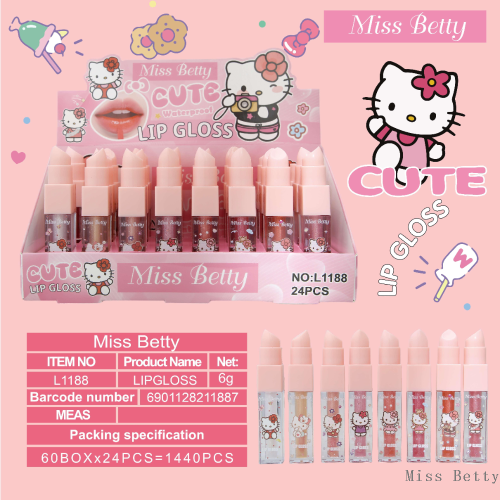 MissBetty新款外贸8色可爱卡通滋润亮片唇油
