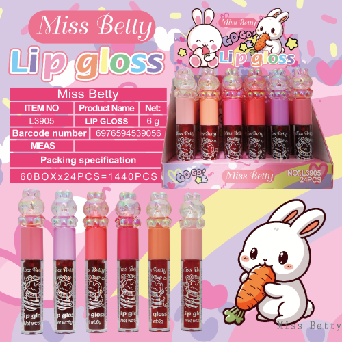 MissBetty新款跨境外贸爆款可爱卡通兔子滋润口红水 专供出口