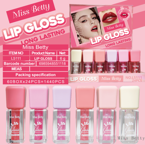 MissBetty新款跨境外贸6色糖果色方管高光唇蜜 专供出口
