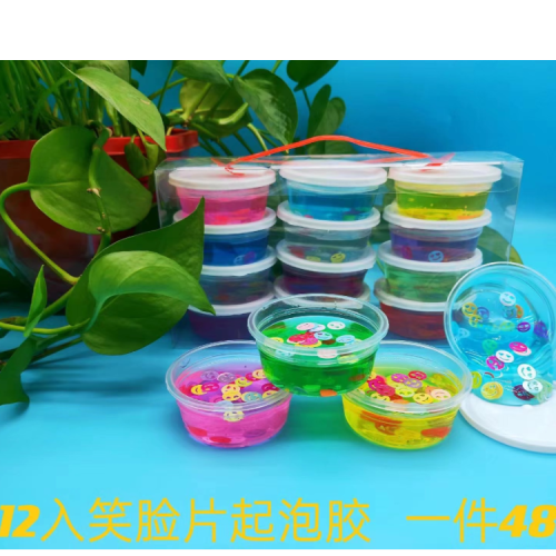 bubble glue 12-color set slim mud children‘s toys 6 square box foaming glue high permeability m glue slim
