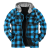 Foreign trade men's autumn and winter thickened cotton coat men's plaid flower loose hooded zipper placket jacket fleece jacket