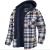 Foreign trade men's autumn and winter thickened cotton coat men's plaid flower loose hooded zipper placket jacket fleece jacket