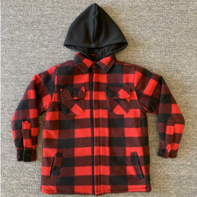 2020Spring New Men's Plaid Hooded Shirt Cargo Pocket Detachable Hat Casual Long-Sleeved Hoodie