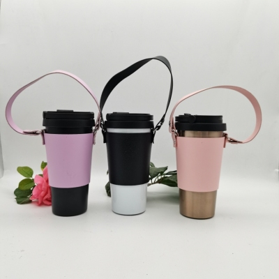 Milk Tea Cover Coffee-Cup Sleeve Water Bottle Pouch Leather Cover Pu Cup Cover Portable Cup Cover
