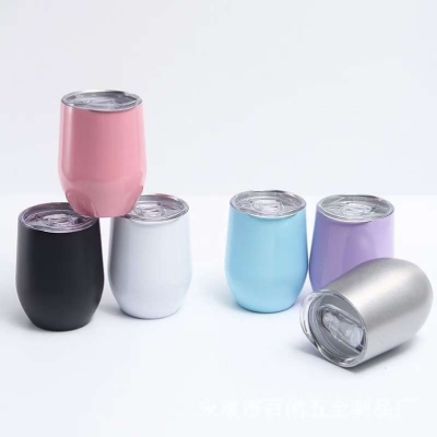 Double-yer Vacuum Cup Water Cup Egg Shell Cup 304 Vacuum Cup Stainless Steel Vacuum Cup 350ml Vacuum Cup Cup