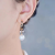 Japanese and Korean Light Luxury Temperament Pearl Earrings Niche Design Bow Super Flash Earrings Small Fresh Sweet Earrings