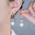 Japanese and Korean Light Luxury Temperament Pearl Earrings Niche Design Bow Super Flash Earrings Small Fresh Sweet Earrings