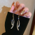 Dongdaemun New Trendy Light Luxury Design Full Diamond Cross Tassel Ear Hook Female Simple Personalized All-Match Slimming Earrings