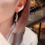 South Korea Dongdaemun Micro Inlaid Zircon Cross Tassel Earrings Female Temperament All-Match Long Eardrops Fashion Slimming Ear Hook