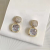 New 14K Gold Micro Inlay Square Zircon Earrings Square Elegant Crystal All-Match Minority Fashion Earrings for Women