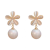 14 Jinwei Inlaid Zircon High-Grade Light Luxury Opal Flower Pearl Stud Earrings Exquisite Trendy Transparent All-Match Earrings