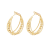 European and American Metal Stylish Textured Trendy Multi-Hoop Earrings Copper Plated Real Gold Geometric Eardrop Earring Wholesale