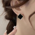 Fashionable Simple Black High-Grade Micro Inlaid Zircon Square Stud Earrings Popular Special-Interest Design All-Match Earrings
