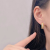 European and American Fashion Minimalist Vintage Weave C- Shaped Earrings Niche Design Micro Inlaid Zirconium Ear Studs Earrings Female