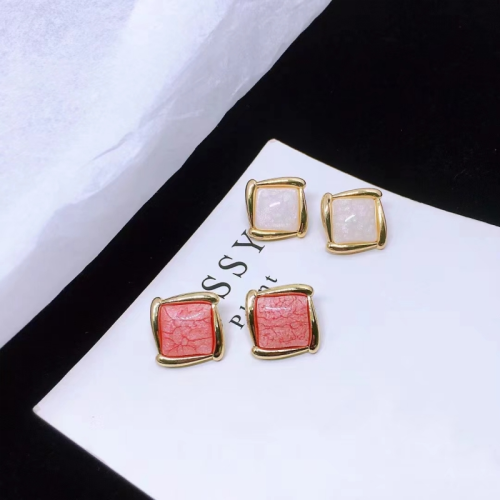 age-reducing earrings candy bright color series fresh and cute earrings short and simple all-match casual square eardrops earrings internet celebrity