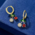 Dare to Cool Cherry-Shaped Earrings Women's Personalized Minority Eardrops Design Advanced Sense Diamond Earrings Sweet Elegance Fruit Earrings