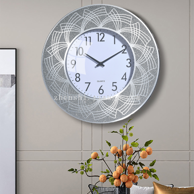 Nordic Light Luxury Mute Clock Mirror Home Hanging Wall Clock Restaurant All-Match Wall Clock
