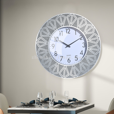 Living Room Home Digital Wall Clock High-End round Mirror Clock Wall Clock Wholesale 2023 New