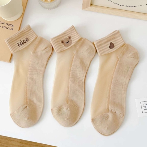10双夏季袜子女轻薄款棉底透气简约短款防滑短筒袜子百搭女袜