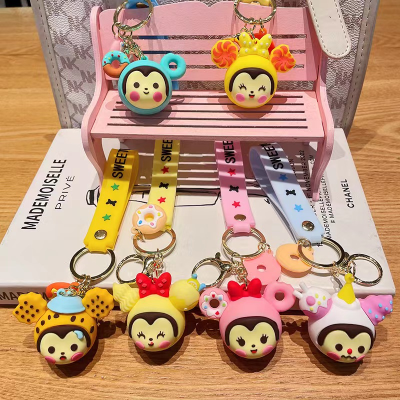 Dessert Series Accessories Schoolbag Couple Key Chain Ornament Gift Cartoon Key Button Doll Pendant Wholesale Creative