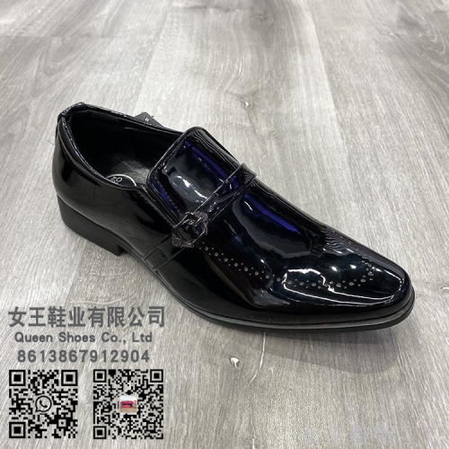 young fashion boy printed dot vamp decorative band comfortable children‘s leather shoes