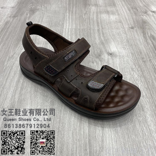 fashion adjustable velcro simple mid-bottom massage non-slip men‘s sandals
