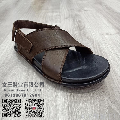 leather men‘s sandals cross non-slip breathable summer sandals flat men‘s