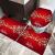 Christmas 3D Printing Toilet 3-Piece Set Combination Floor Mat Absorbent Non-Slip Long Rug