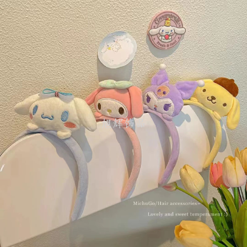 2023 cartoon sanrio headband hair accessories female face wash cinnamoroll babycinnamoroll melody clow m pom pom purin headband headdress