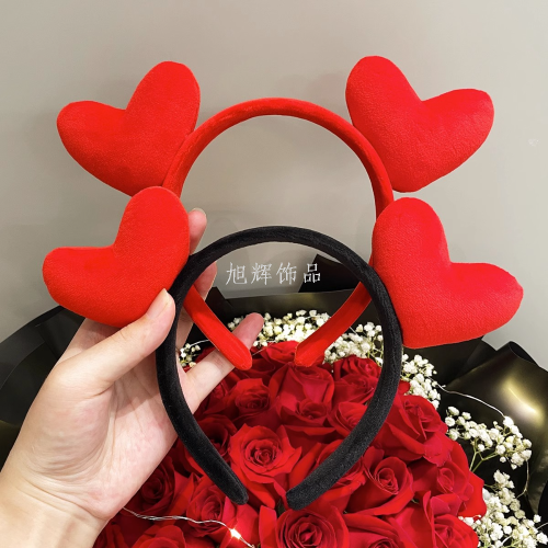 valentine‘s day headdress cute big red love headband festive festival hairpin for hair washing girl headband hair accessories female